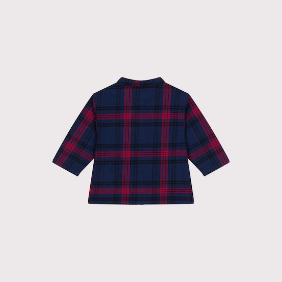 Chemise en flanelle à carreaux bébé Bleu smoking 6 mois de Petit Bateau