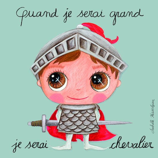 Tableau Chevalier 30 x 30 cm de Label Tour