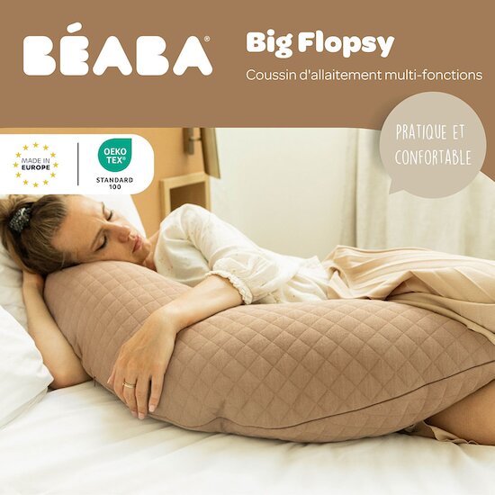 Coussin de maternité Big Flopsy™ en Fleur de coton® Cacao  de Béaba Coussin de maternité Big Flopsy™ en Fleur de coton® Cacao  de Béaba