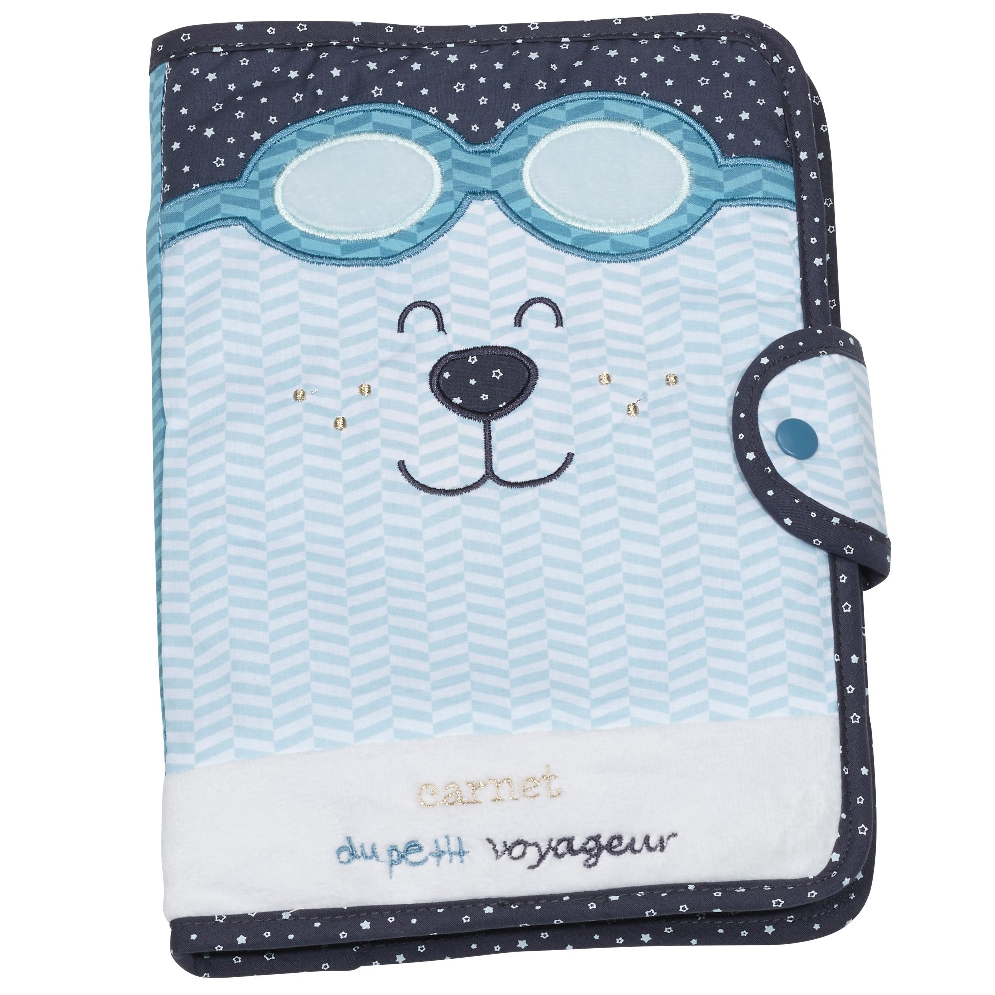 Lazare protège carnet de santé Bleu/Gris de Sauthon Baby's Sweet