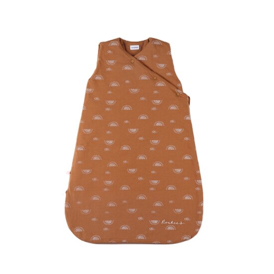 Babou & Kendi Gigoteuse imprimé Soleil en Jersey Caramel 70 cm de Noukies