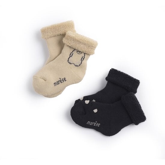 Milk Caramel Lot de 2 paires de chaussettes Pied ours  de Marèse