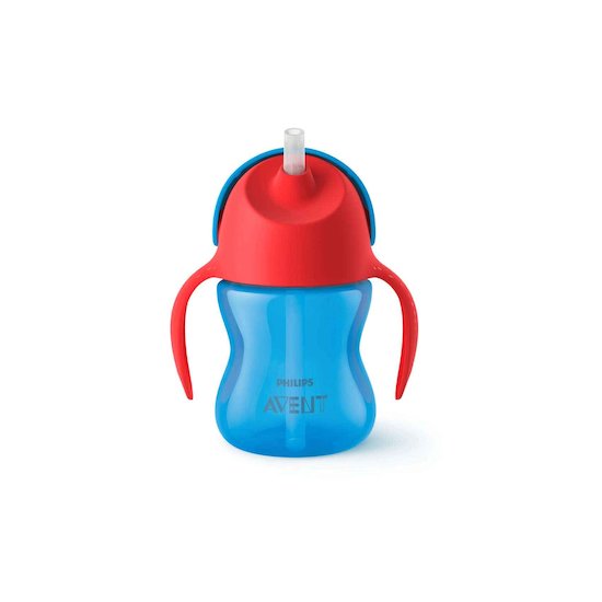 Tasse à paille 200 ml Bleu et Rouge  de Philips AVENT