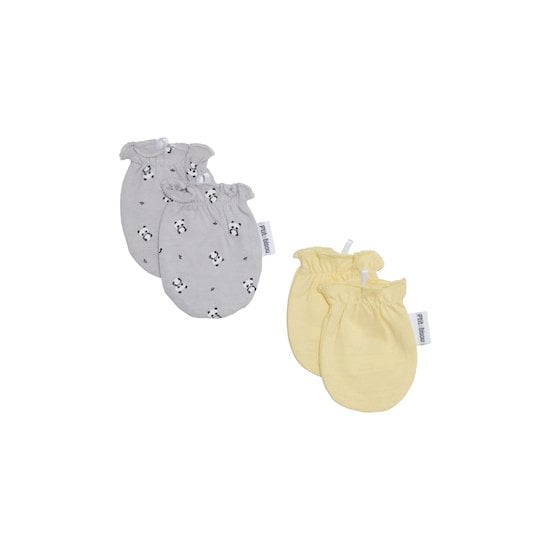 Mes Essentiels Lot 2 Paires de Moufles Jaune Meringue  de P'tit bisou