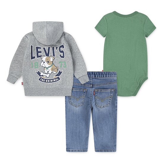 Ensemble body + sweat à capuche + jean Vert  de Levi's Kids