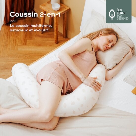 Coussin de grossesse, Coussin d'allaitement en U, Hypoallergénique, 75x45x18 cm, Fabriqué en Espagne