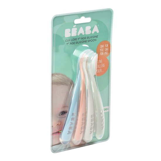 Lot de 4 cuillères 1er repas Eucaplyptus  de Béaba Lot de 4 cuillères 1er repas Eucaplyptus  de Béaba