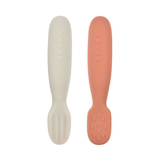 Lot de 2 Pré Cuillères Silicone Terracotta  de Béaba