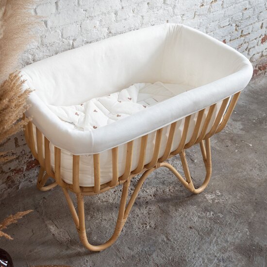 Berceau en rotin  + Habillage Jersey  90x 50 cm de Childhome