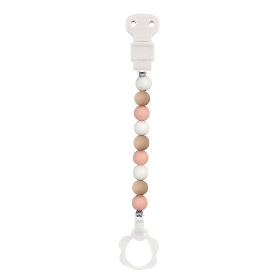 Attache sucette rose/beige/blanc  de Nattou