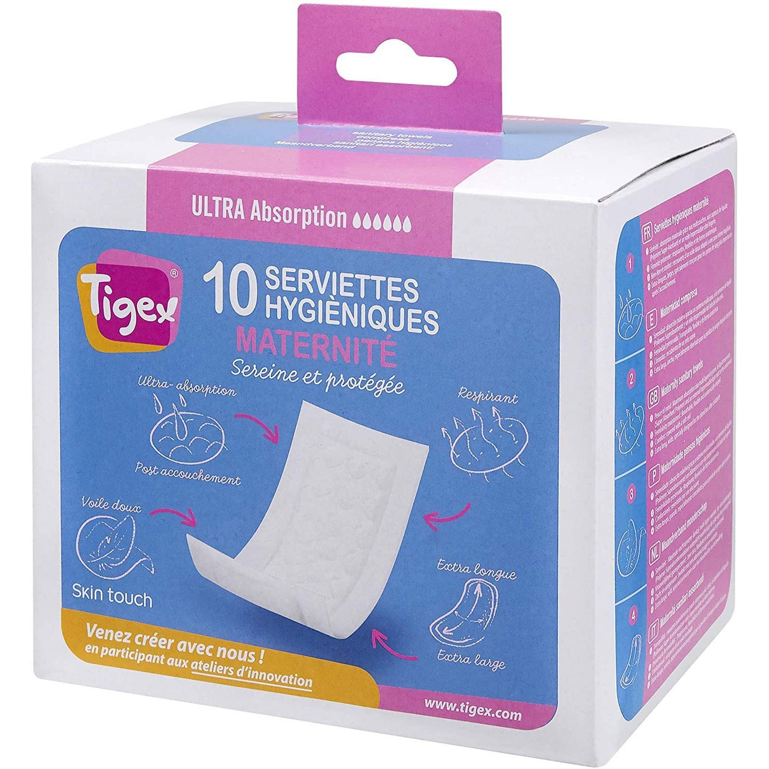 Serviette hygiénique post accouchement - Tigex - 16 ans | Beebs