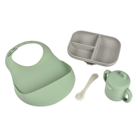 Coffret repas Les Essentiels Grey/Sage Green  de Béaba