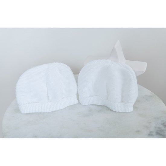 Lot 2 bonnets de naissance Blanc 0-1 mois de La Manufacture de Layette