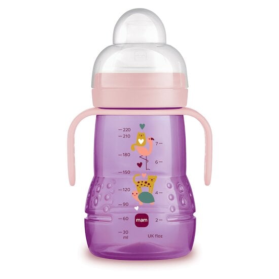 Biberon bec souple antifuite 220ml Rose  de Mam