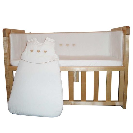 Lot tour de lit + sac nid pour berceau d'allaitement Blanc  de Unibébé