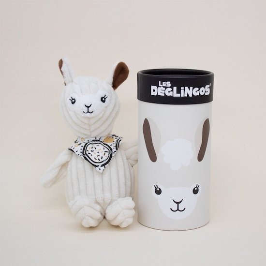 Peluche en boîte Petit Simply Muchachos le lama Blanc  de Les Déglingos Peluche en boîte Petit Simply Muchachos le lama Blanc  de Les Déglingos