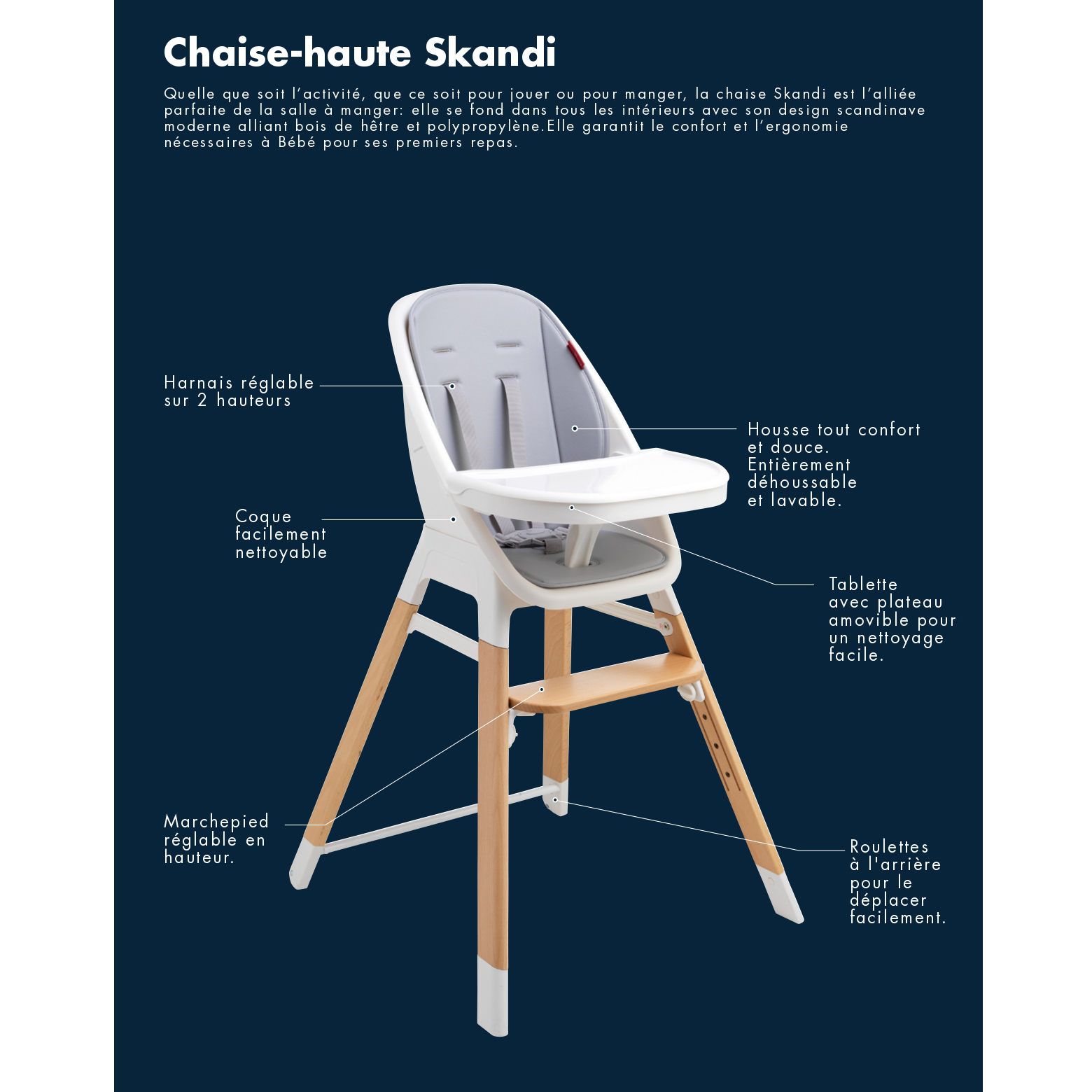Chaise haute scandinave