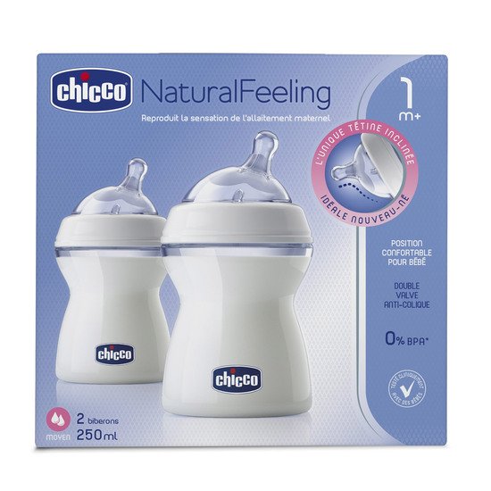 Lot de 2 biberons NaturalFeeling  250 ml de Chicco