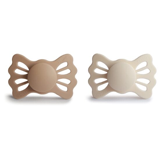 Lot de 2 sucettes Lucky Silicone Satin / Cream 6-18 mois de Frigg