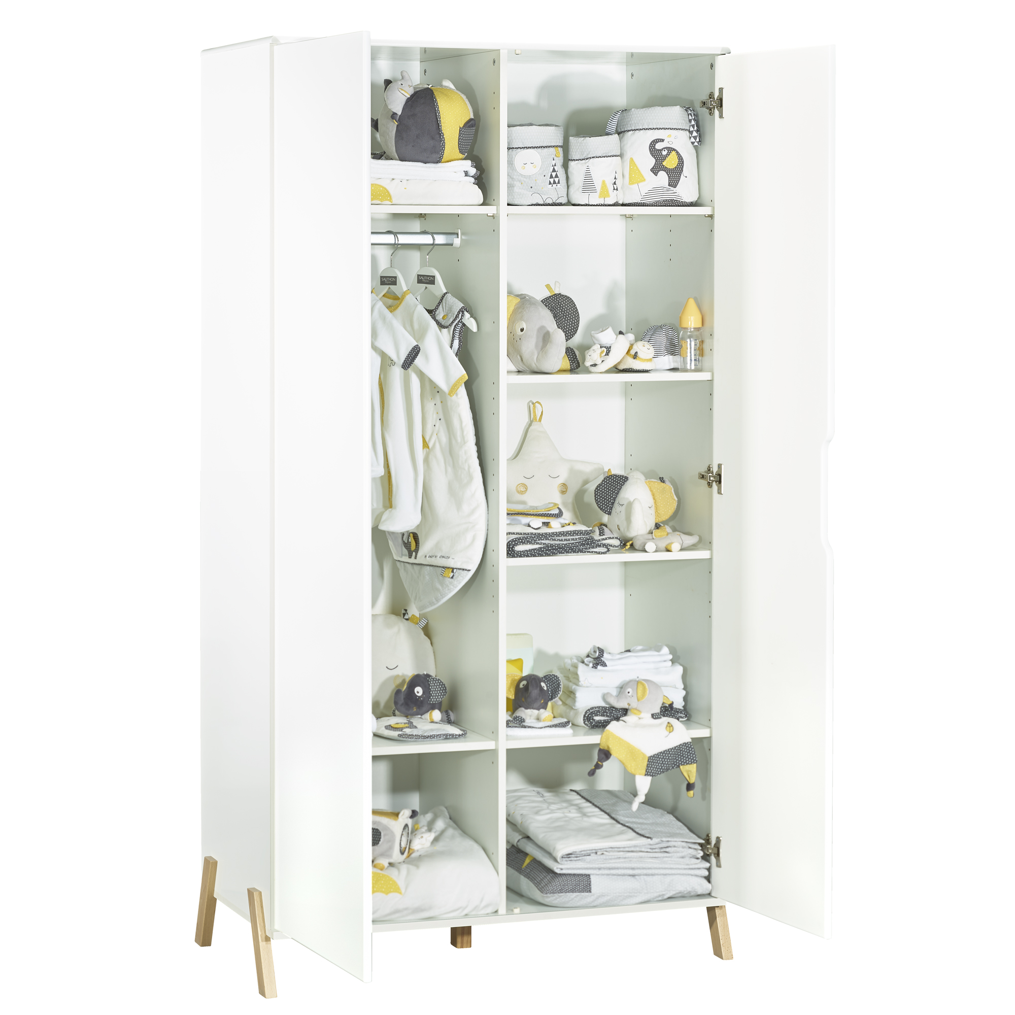 Natural armoire 2 portes de Sauthon Baby's Sweet Home, Armoires 2