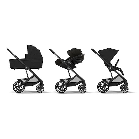 Trio naissance Poussette BALIOS + Nacelle S Lux + Coque auto Cloud G i-Size + Adaptateurs Confort Moon Black  de CYBEX