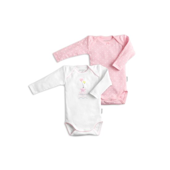 Lot de 2 bodies US manches longues  Etoile de mer rose 9 mois de P'tit bisou