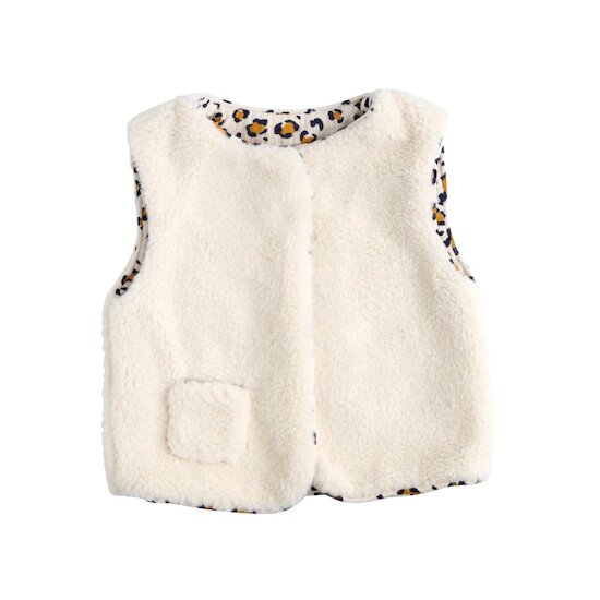 Gilet sans manches bébé en sherpa et gaze de coton Léopard Beige 6 mois de Sauthon Baby Déco Gilet sans manches bébé en sherpa et gaze de coton Léopard Beige 6 mois de Sauthon Baby Déco