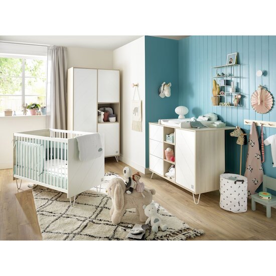 Chambre Happy : Lit 70x140 + Commode + Armoire   de Sauthon Baby's Sweet Home