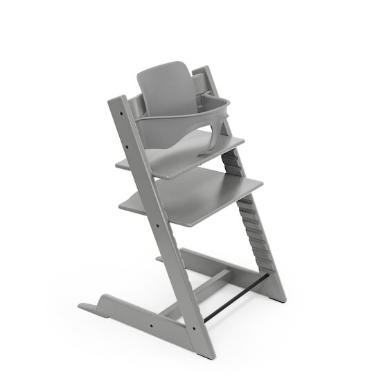 Tripp Trapp® Pack Chaise haute + Baby Set Gris Tempête  de Stokke® Tripp Trapp® Pack Chaise haute + Baby Set Gris Tempête  de Stokke®