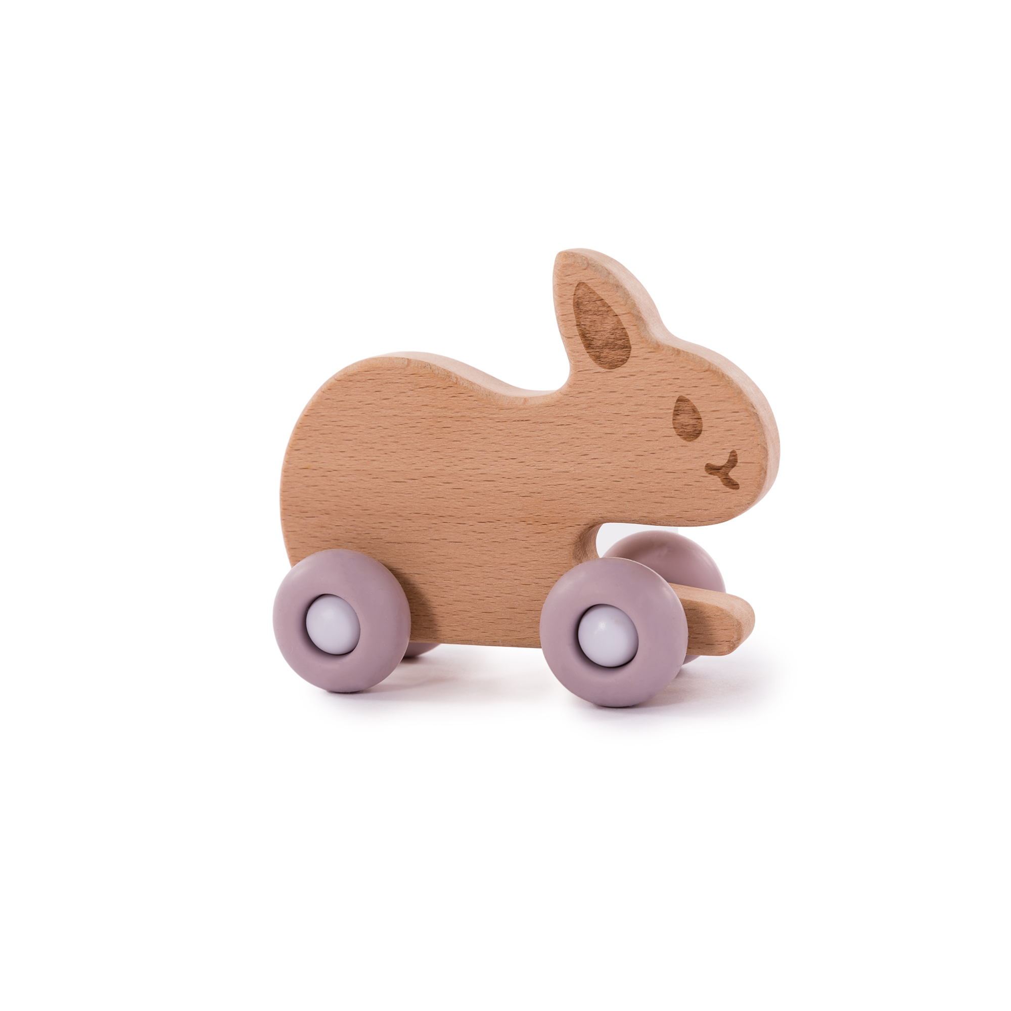 B-jouet en bois sur roulettes B-Lapin rose de Bo Jungle, Jouets en bois :  Aubert