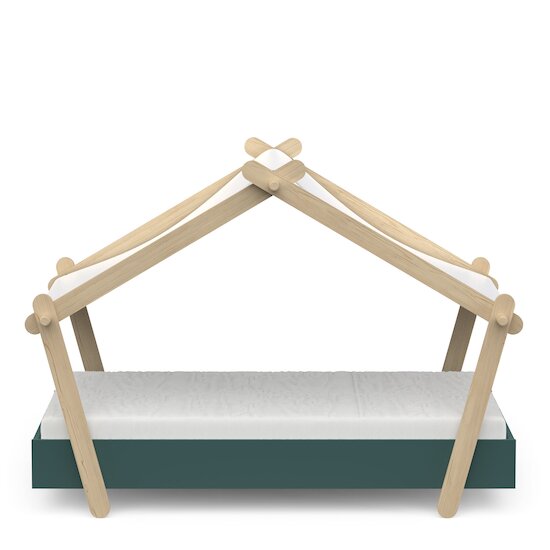 Mini Lodge Lit + Toit Vert Ardoise 70 x 140 cm de CBA Meubles Mini Lodge Lit + Toit Vert Ardoise 70 x 140 cm de CBA Meubles