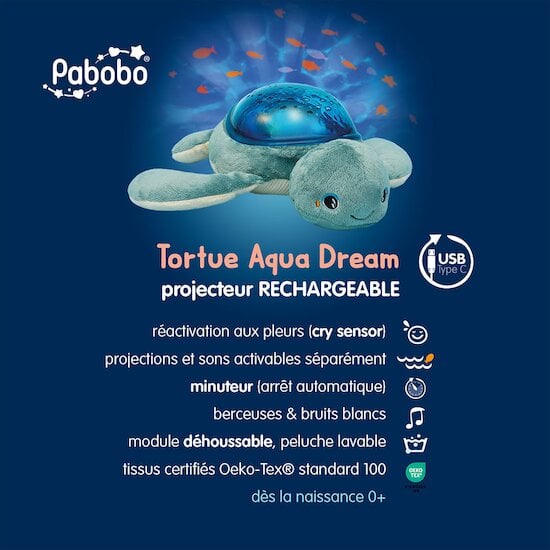 Projecteur Tortue Aqua Dream   de Pabobo Projecteur Tortue Aqua Dream   de Pabobo
