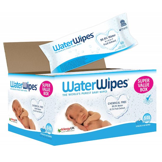 Lingettes bébé 100% naturelles  9 x60 de WaterWipes