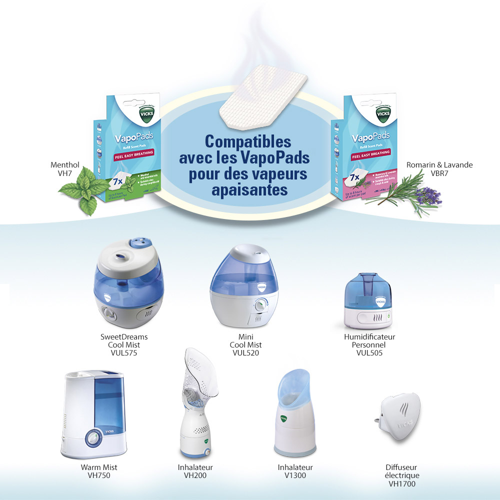 Humidificateur Sweet Dreams avec projecteur d'images Bleu / Blanc de Vicks,  Humidificateurs et purificateurs : Aubert