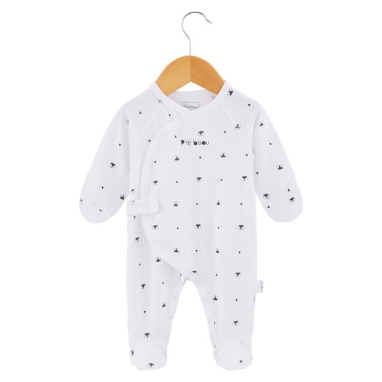 Pyjama imprimé collection Little Fox Blanc 1 mois de P'tit bisou