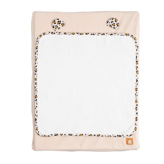 Matelas à langer avec sa housse en velours cotelé et sa serviette Léopard Beige  de Sauthon Baby Déco