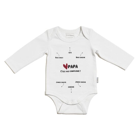 Body Annonce Manches Longues Papa Écru Lys  de P'tit bisou