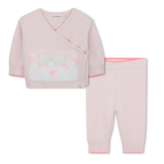 Ensemble cardigan cache-cœur + legging Rose  de Billieblush Ensemble cardigan cache-cœur + legging Rose  de Billieblush