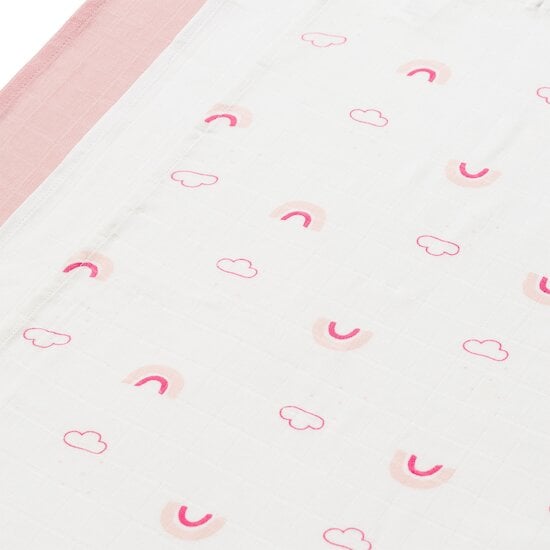 Lot 3 Langes Coton Rose Pearling 70 x 70 cm de P'tit bisou Lot 3 Langes Coton Rose Pearling 70 x 70 cm de P'tit bisou