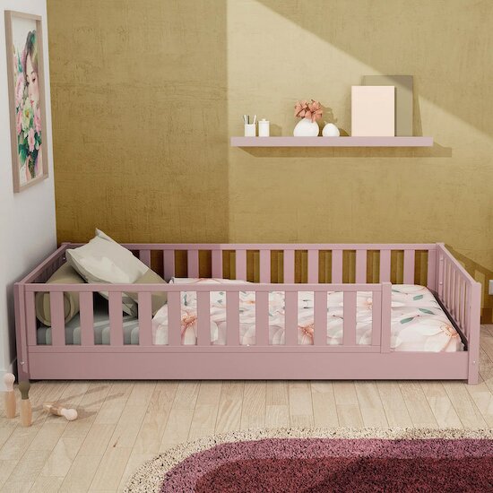 Sonho Lit au sol Rose Poudré 90 x 190 cm de Jurababy