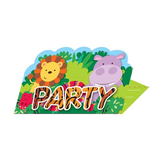 8 invitations anniversaire Jungle  de Amscan