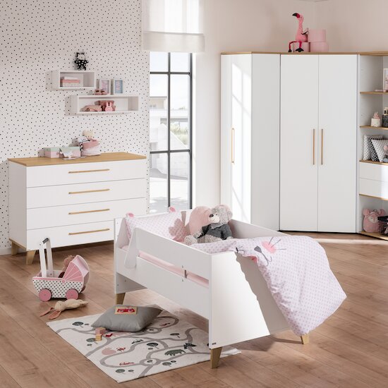 Chambre Oscar Lit 70x140 cm + Armoire + Commode   de Paidi