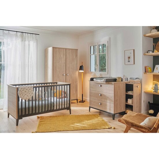 Chambre Marcel : Lit évolutif 70 x 140 + Commode   de Galipette