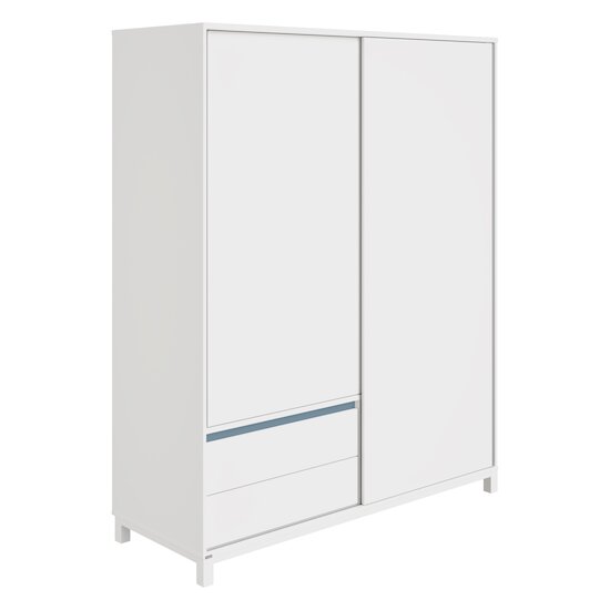 Olli Armoire 2 portes + 2 tiroirs Bleu mat  de Paidi