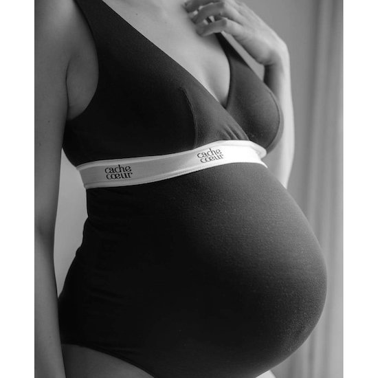 Body de maternité d'allaitement Life Noir S de Cache Coeur Body de maternité d'allaitement Life Noir S de Cache Coeur