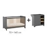 Chambre Leaf Trio : Lit évolutif 70 x 140 cm + Commode + Plan à langer