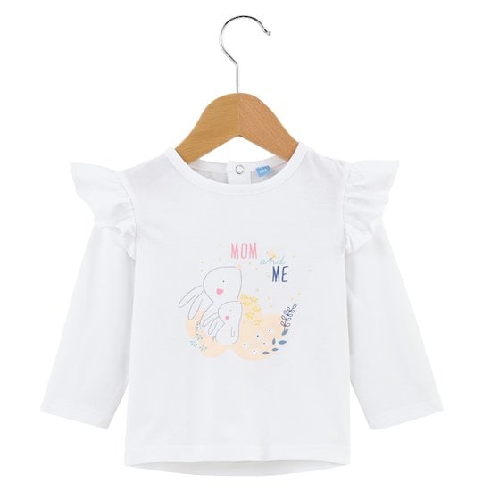 T-shirt lapin Little Friends Blanc 3 mois de P'tit bisou