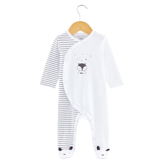 Pyjama collection Little Fox Blanc 3 mois de P'tit bisou