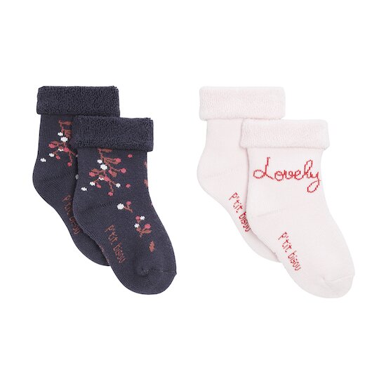 Lovely Capucine Lot de 2 chaussettes Fleurs  de P'tit bisou