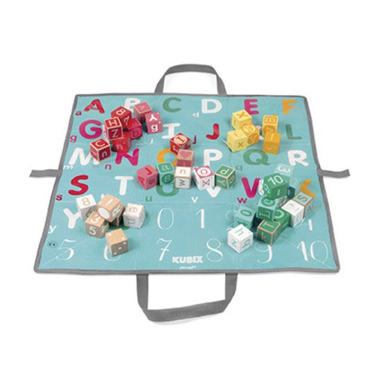 Kubix 40 cubes lettres + chiffres bois